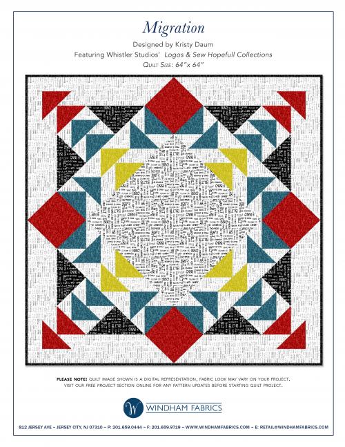 MIGRATION Quilt Pattern by Kristy Daum for Windham Fabrics // St. Louis Folk Victorian #freepattern #quilting #quilt #pattern #whistlerstudio #windham
