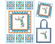 FL - Quilt, Pillow, Tote (variation) by Heidi Pridemore