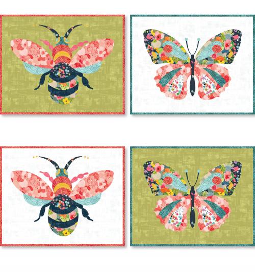Bee and Butterfly Placemats (WM) by Sally Kelly